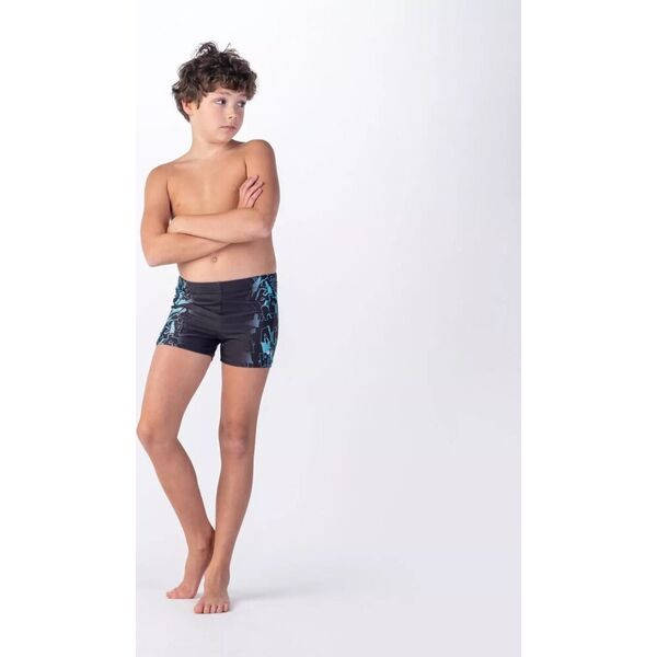 AquaWave Dziecięce bokserki kąpielowe Aquawave ATOS JR black scuba blue logo print rozmiar 164