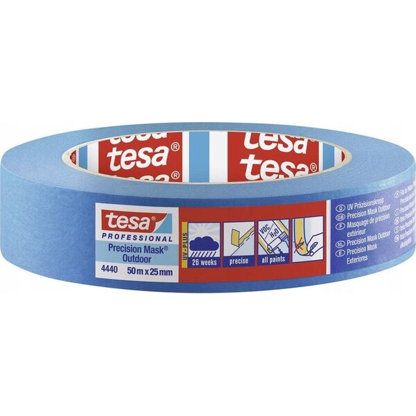 Tesa tesa Präzisionskrepp 4440 Außen UV PLUS glatt blau L.50m B.25mm Rl.TESA (04440-00001-00)