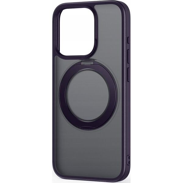 Baseus Etui z stojakiem Baseus SkyRing 360° dla iP 14 Pro +szkło hartowane i zestaw do czyszczenia (fioletowy)