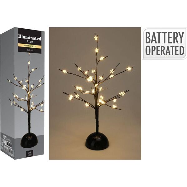 Dekoracja świąteczna Koopman DRZEWKO DEKORACYJNE ŚWIĄTECZNE 32LED CIEPŁY BIAŁY 40CM