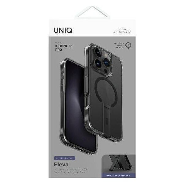 Uniq Etui UNIQ Eleva with Vertica Stand Apple iPhone 16 Pro czarny/carbon black