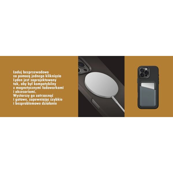 Uniq Etui UNIQ Lyden Apple iPhone 16 Pro Magclick Charging szary/flint grey