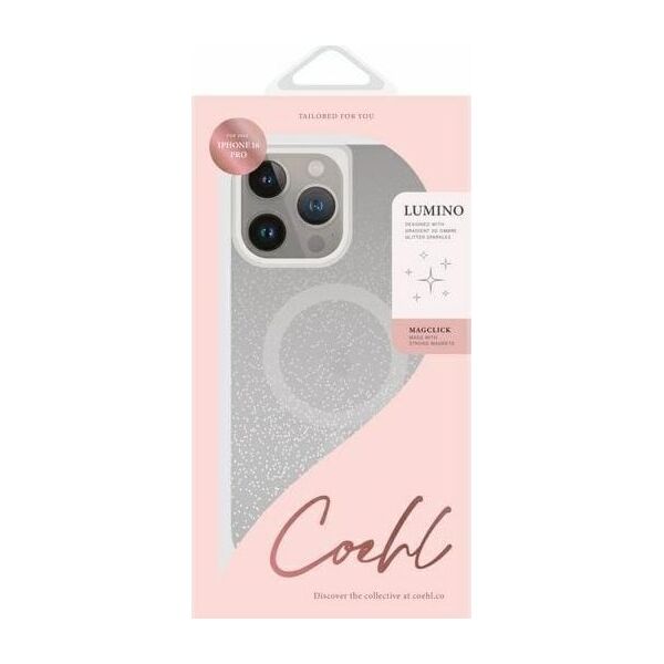 Uniq UNIQ case Coehl Lumino iPhone 16 Pro 6.3" Magnetic Charging silver/sparkling silver