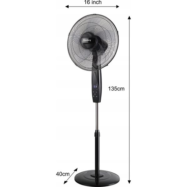 Wentylator Klausberg WENTYLATOR PODŁOGOWY Z PILOTEM I TIMEREM 40CM 50W KLAUSBERG KB-7718