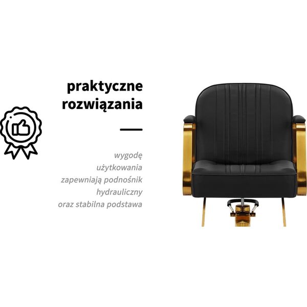 Activeshop Gabbiano fotel fryzjerski Acri złoto - czarny