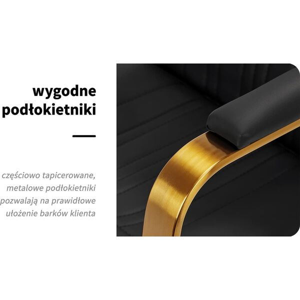 Activeshop Gabbiano fotel fryzjerski Acri złoto - czarny