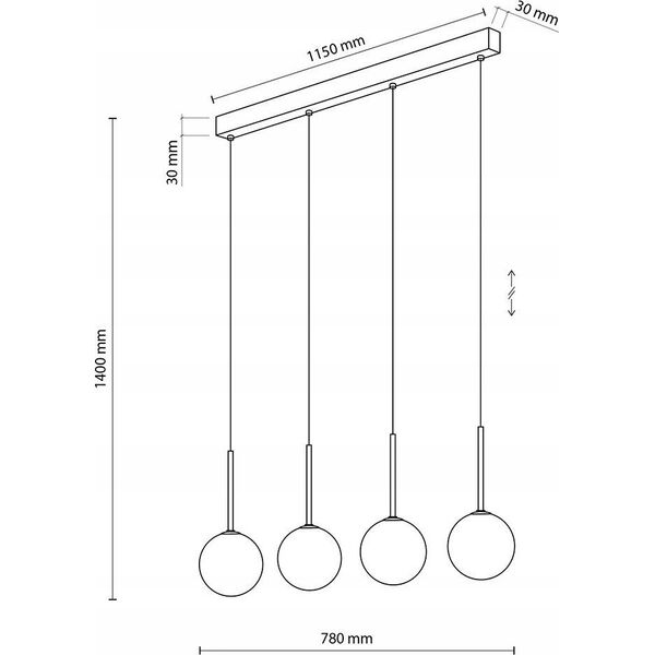 Lampa wisząca TKKRYWULT TK Lighting Martin 4503 lampa wisząca zwis 4x6W G9 czarna/biała
