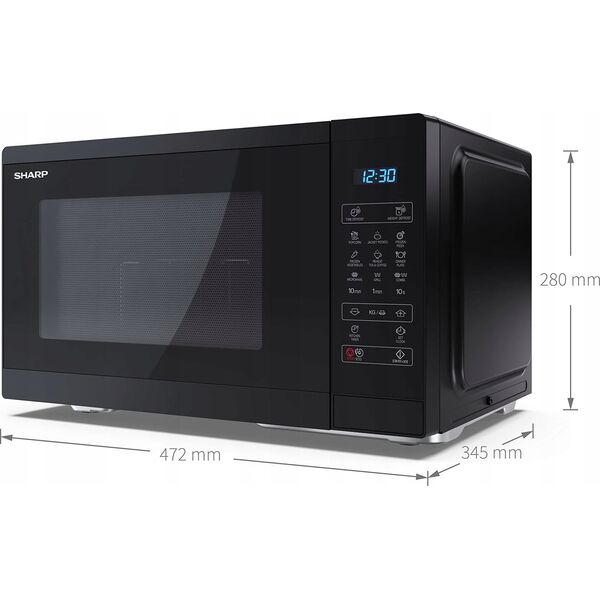 Kuchenka mikrofalowa Sharp Sharp | Microwave Oven with Grill | YC-MG252AE-B | Free standing | 25 L | 900 W | Grill | Black