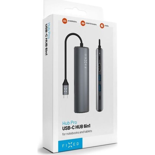 HUB USB Fixed Fixed | 6-port USB-C HUB Pro for laptops and tablets
