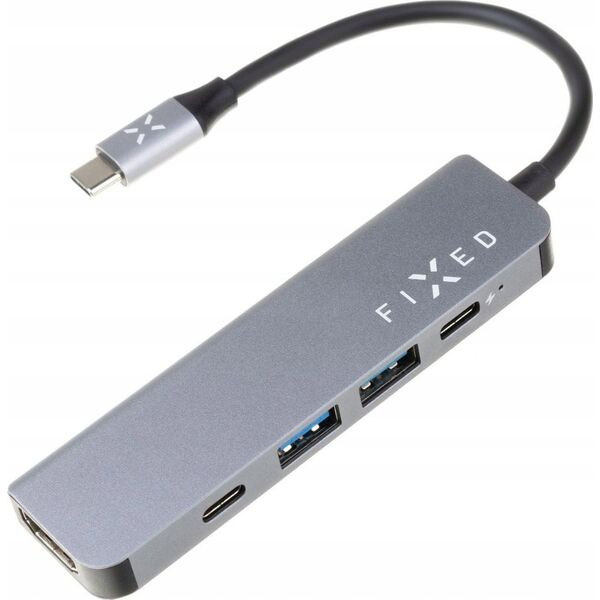 HUB USB Fixed Fixed | 5-port USB-C HUB Mini for laptops and tablets | FIXHU-MN-GR | Gray