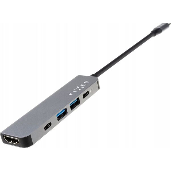 HUB USB Fixed Fixed | 5-port USB-C HUB Mini for laptops and tablets | FIXHU-MN-GR | Gray