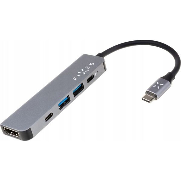 HUB USB Fixed Fixed | 5-port USB-C HUB Mini for laptops and tablets | FIXHU-MN-GR | Gray