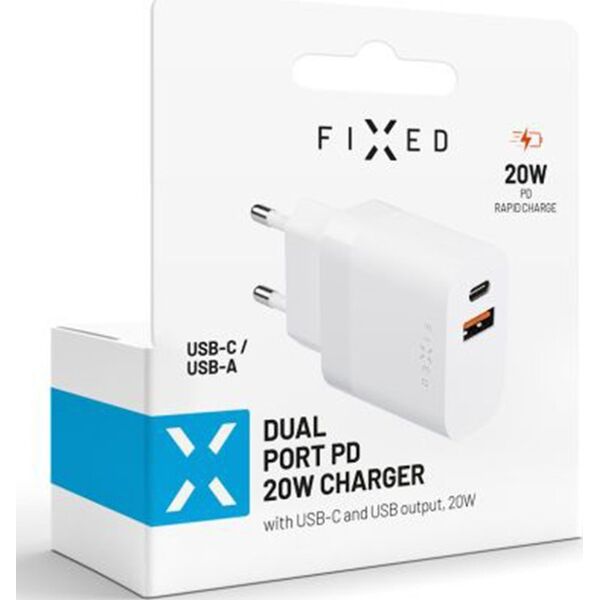 Ładowarka Fixed Fixed USB-C/USB Travel Charger 20W | FIXC20N-CU-WH