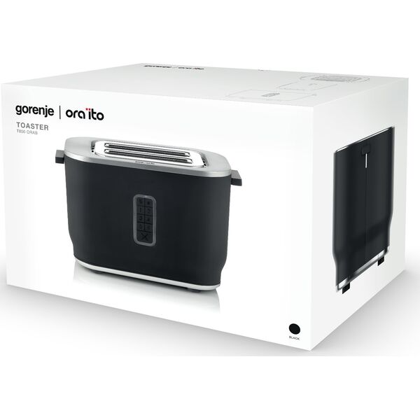 Toster Gorenje Gorenje | Toaster Ora Ito design | T800ORAB | Power 800 W | Number of slots 2 | Housing material Plastic | Black