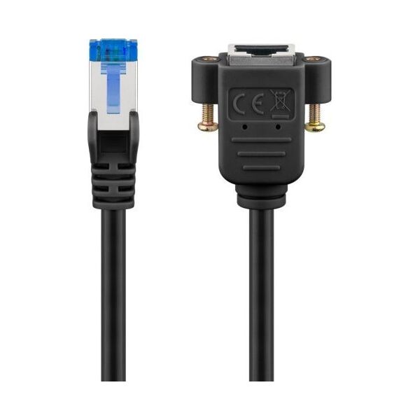 Triton CAT 6A kabel przedłużającyS/FTP (PiMF), czarny - Długość kabla 2 m