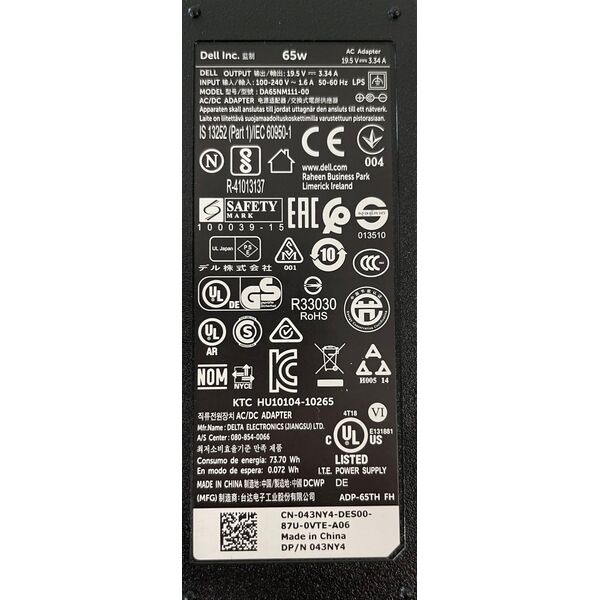 Zasilacz do laptopa Dell AC Adapter, 65W, 19.5V, 3