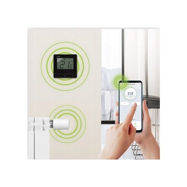 Salus Bezprzewodowa, elektroniczna głowica grzejnikowa, M30x1,5 z adapterem na zawór RA, bateryjna