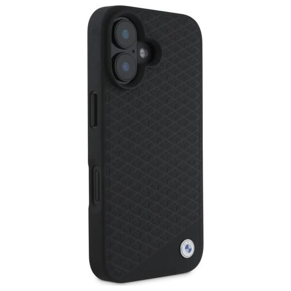 BMW BMW BMHMP16S23RDDK iPhone 16 6.1"         czarny/black hardcase Sign Leather Diamond Metal Logo MagSafe