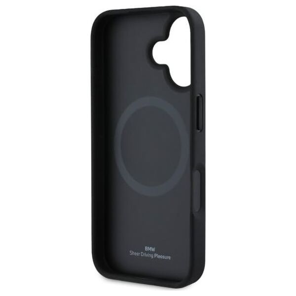 BMW BMW BMHMP16S23RDCLK iPhone 16 6.1"        czarny/black hardcase Sign Leather Textured And Line MagSafe
