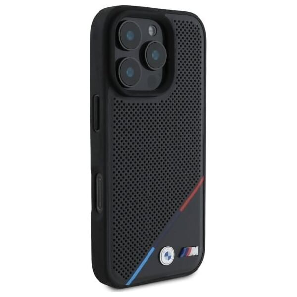 BMW BMW BMHMP16X23PUPDK iPhone 16 Pro Max     6.9" czarny/black hardcase M Perforated Tricolor Line MagSafe