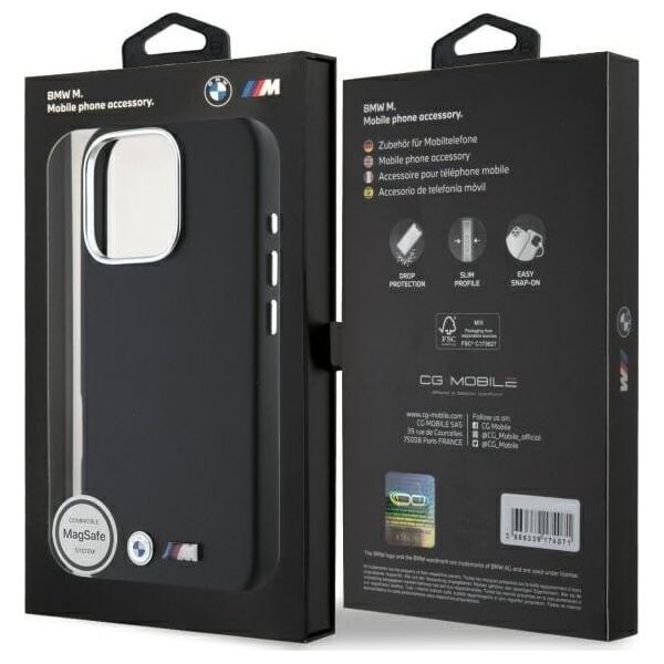 BMW BMW BMHMP16X23PMWK iPhone 16 Pro Max      6.9" czarny/black hardcase M Smooth Full Wrapped Metal MagSafe