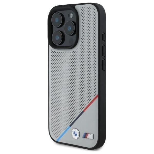 BMW BMW BMHMP16X23PUPDG iPhone 16 Pro Max     6.9" szary/grey hardcase M Perforated Tricolor Line MagSafe
