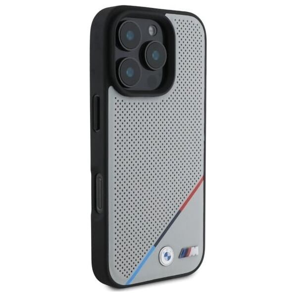 BMW BMW BMHMP16X23PUPDG iPhone 16 Pro Max     6.9" szary/grey hardcase M Perforated Tricolor Line MagSafe