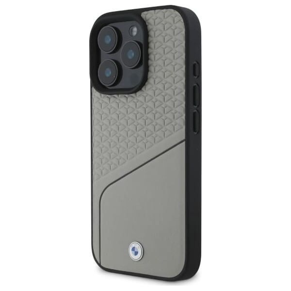 BMW BMW BMHMP16X23RDCLG iPhone 16 Pro Max     6.9" szary/grey hardcase Sign Leather Textured and Line MagSafe
