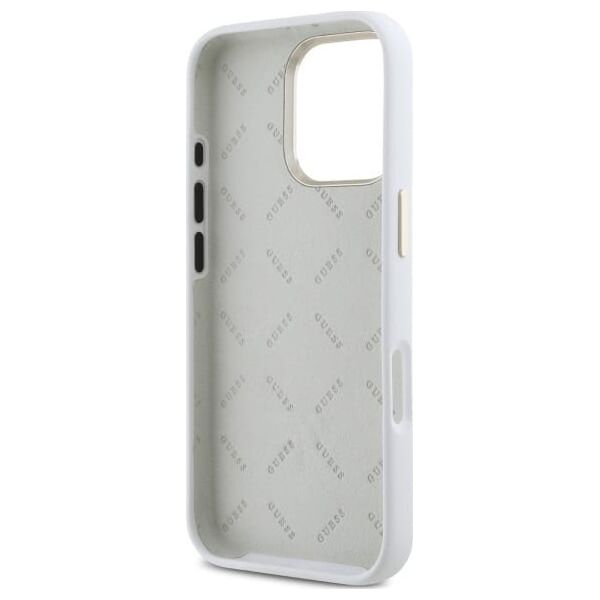 Guess Guess GUHCP16LM4DGPH iPhone 16 Pro 6.3"   biały/white hardcase Silicone Logo Strass 4G