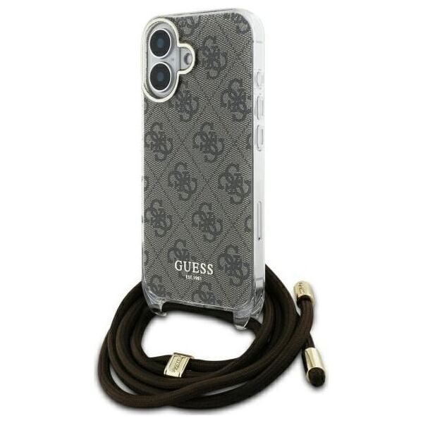 Guess Guess GUHCP16SHC4SEW iPhone 16 6.1"       brązowy/brown hardcase Crossbody Cord 4G Print