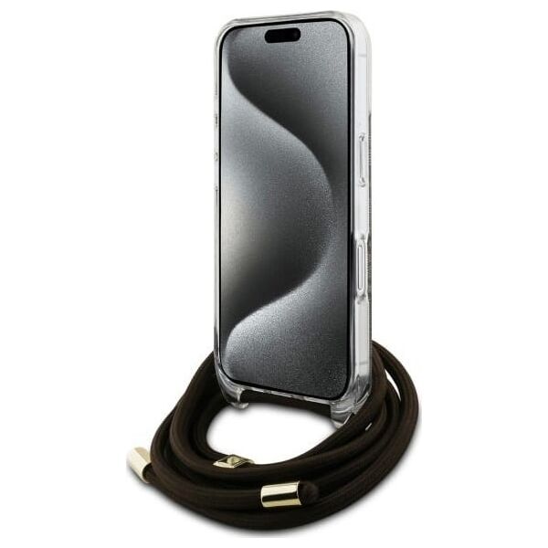 Guess Guess GUHCP16SHC4SEW iPhone 16 6.1"       brązowy/brown hardcase Crossbody Cord 4G Print