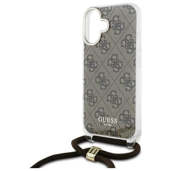 Guess Guess GUHCP16SHC4SEW iPhone 16 6.1"       brązowy/brown hardcase Crossbody Cord 4G Print
