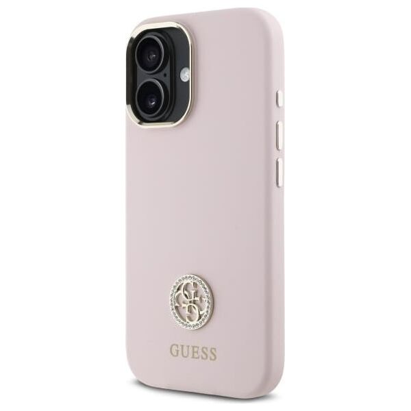 Guess Guess GUHCP16SM4DGPP iPhone 16 6.1"       jasnoróżowy/pink hardcase Silicone Logo Strass 4G