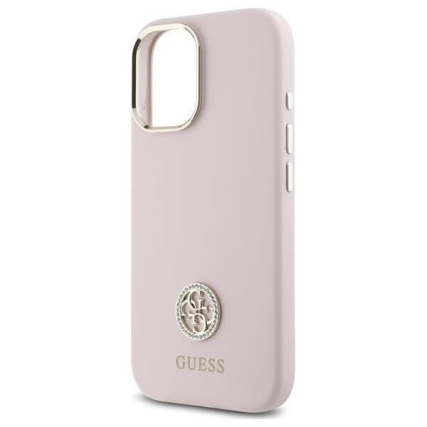 Guess Guess GUHCP16SM4DGPP iPhone 16 6.1"       jasnoróżowy/pink hardcase Silicone Logo Strass 4G