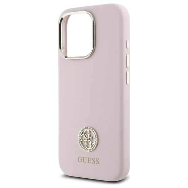 Guess Guess GUHCP16XM4DGPP iPhone 16 Pro Max    6.9" jasnoróżowy/pink hardcase Silicone Logo Strass 4G