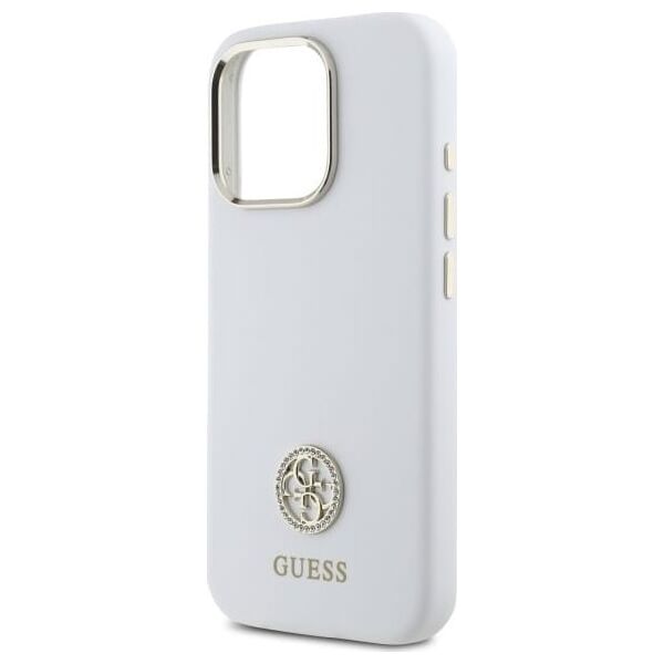 Guess Guess GUHCP16XM4DGPH iPhone 16 Pro Max    6.9" biały/white hardcase Silicone Logo Strass 4G