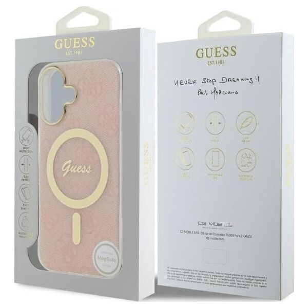 Guess Guess GUHMP16MH4STP iPhone 16 Plus 6.7"   różowy/pink hardcase IML 4G MagSafe