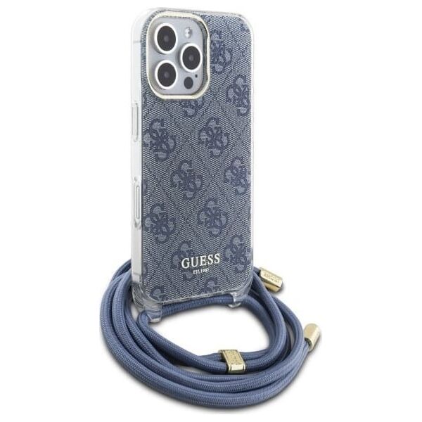 Guess Guess GUHCP16XHC4SEB iPhone 16 Pro Max    6.9" niebieski/blue hardcase Crossbody Cord 4G Print