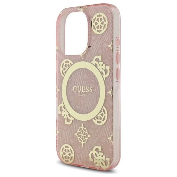 Guess Guess GUHMP16XH4PYEEP iPhone 16 Pro Max   6.9" różowy/pink hardcase IML Peony On 4G Background MagSafe