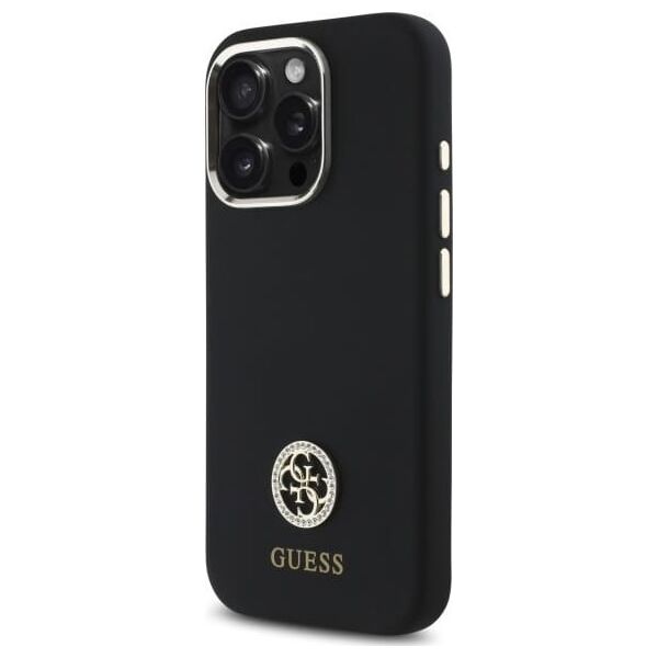 Guess Guess GUHCP16LM4DGPK iPhone 16 Pro 6.3"   czarny/black hardcase Silicone Logo Strass 4G