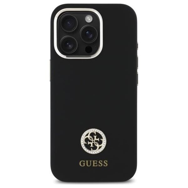 Guess Guess GUHCP16LM4DGPK iPhone 16 Pro 6.3"   czarny/black hardcase Silicone Logo Strass 4G