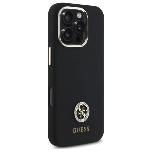 Guess Guess GUHCP16LM4DGPK iPhone 16 Pro 6.3"   czarny/black hardcase Silicone Logo Strass 4G