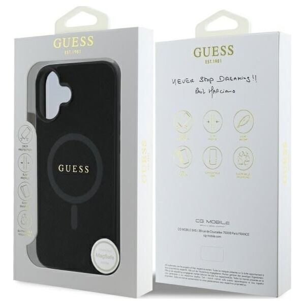 Guess Guess GUHMP16SPSAHMCK iPhone 16 6.1"      czarny/black hardcase Saffiano Classic Logo MagSafe