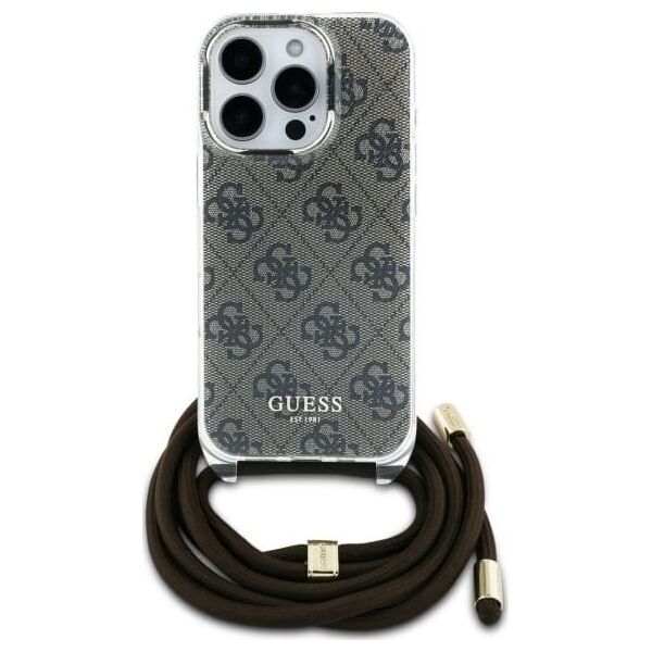Guess Guess GUHCP16XHC4SEW iPhone 16 Pro Max    6.9" brązowy/brown hardcase Crossbody Cord 4G Print