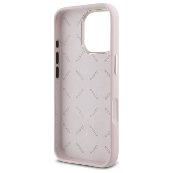 Guess Guess GUHCP16LM4DGPP iPhone 16 Pro 6.3"   jasnoróżowy/pink hardcase Silicone Logo Strass 4G