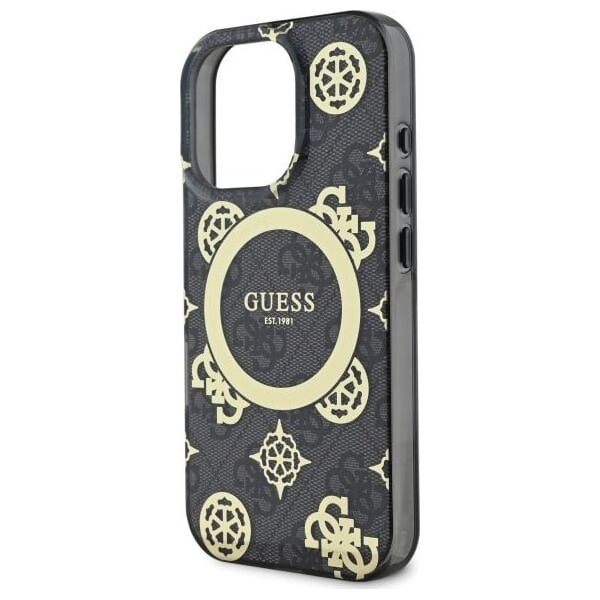 Guess Guess GUHMP16XH4PYEEK iPhone 16 Pro Max   6.9" czarny/black hardcase IML Peony On 4G Background MagSafe