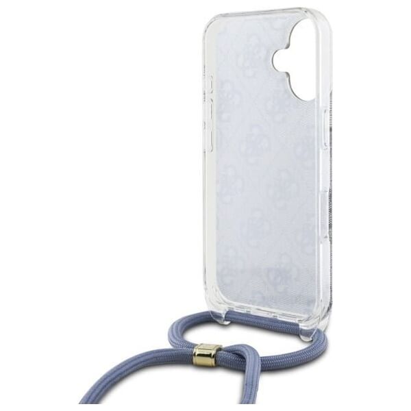 Guess Guess GUHCP16SHC4SEB iPhone 16 6.1"       niebieski/blue hardcase Crossbody Cord 4G Print