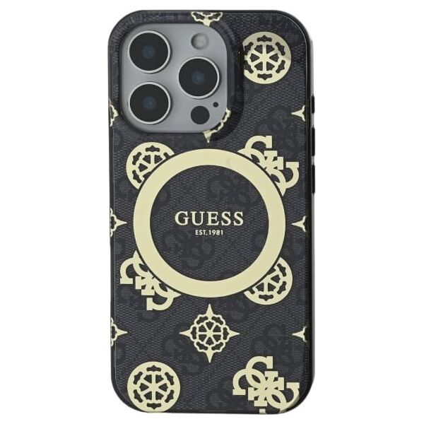 Guess Guess GUHMP16LH4PYEEK iPhone 16 Pro 6.3"  czarny/black hardcase IML Peony On 4G Background MagSafe
