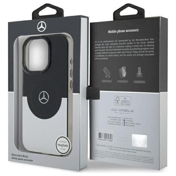 Mercedes Mercedes MEHMP16X23HBIGK iPhone 16 Pro    Max 6.9" czarny srebrny/black silver hardcase Doubel Layer BiColor MagSafe