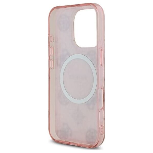 Guess Guess GUHMP16LH4PYEEP iPhone 16 Pro 6.3"  różowy/pink hardcase IML Peony On 4G Background MagSafe